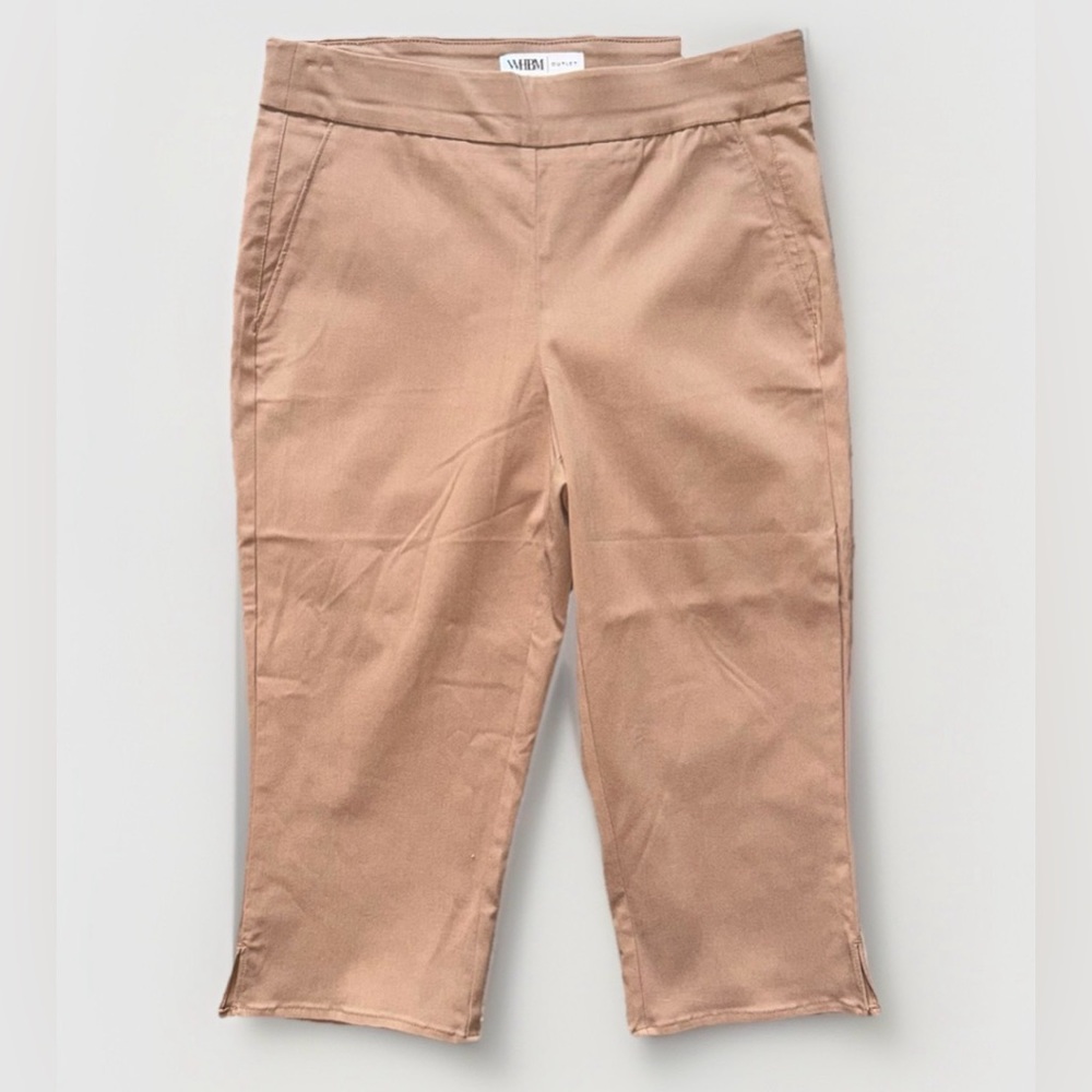 NEW! WHBM Cropped Pull-On Capri Pants Toasted Coconut